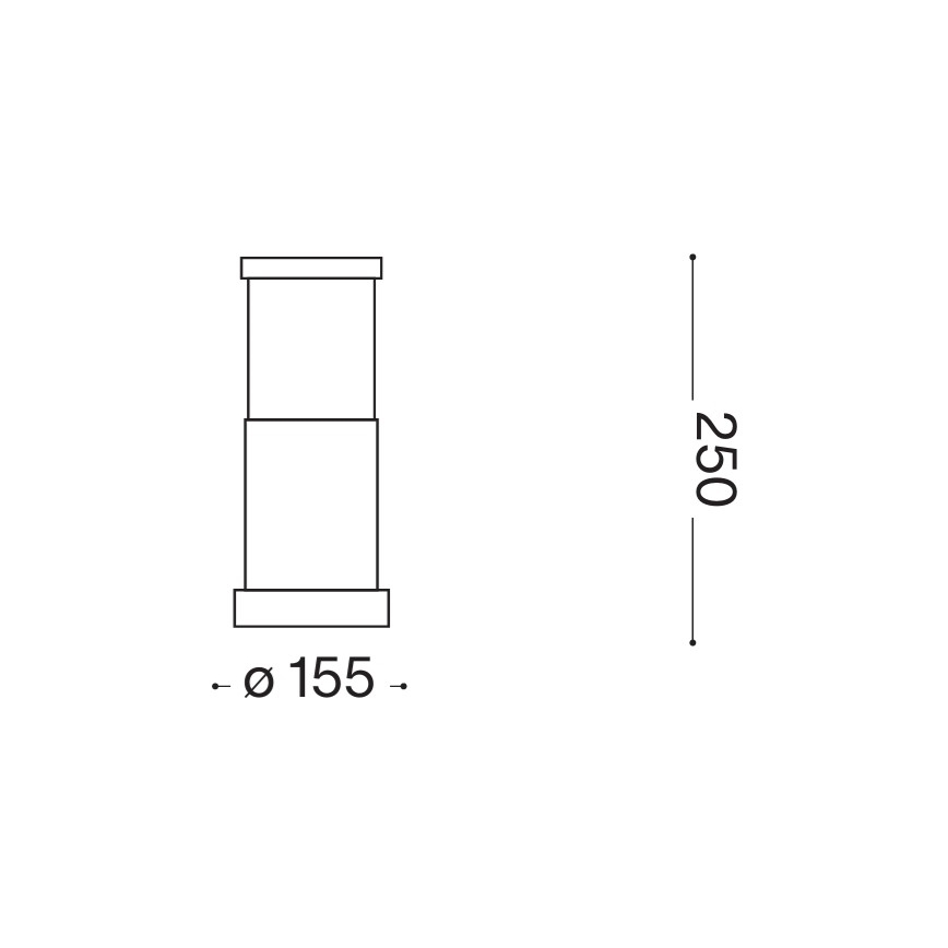 Ideal Lux - Luminária exterior TRONCO 1xE27/42W/230V 25 cm IP65 preta