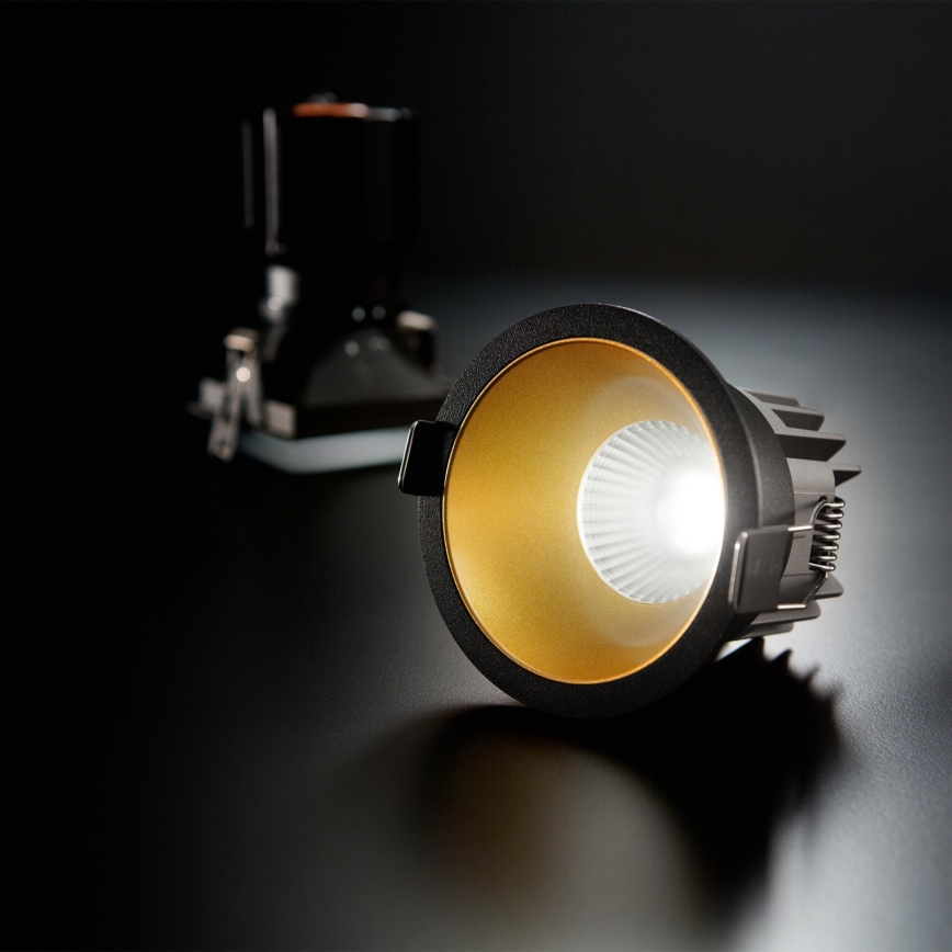 Ideal Lux - luminária de embutir LED GAME TRIM, 11 W / 230 V, 3000 K, IRC 90, Ø 8,5 cm, IP40, dourado/preto