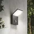 Ideal Lux - Luminária LED de exterior com sensor STYLE LED/9W/230V 4000K CRI 90 IP54 antracite