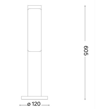 Ideal Lux - Candeeiro LED de exterior ETERE ETERE LED/9,5W/230V 4000K 60 cm CRI 90 IP44 preto