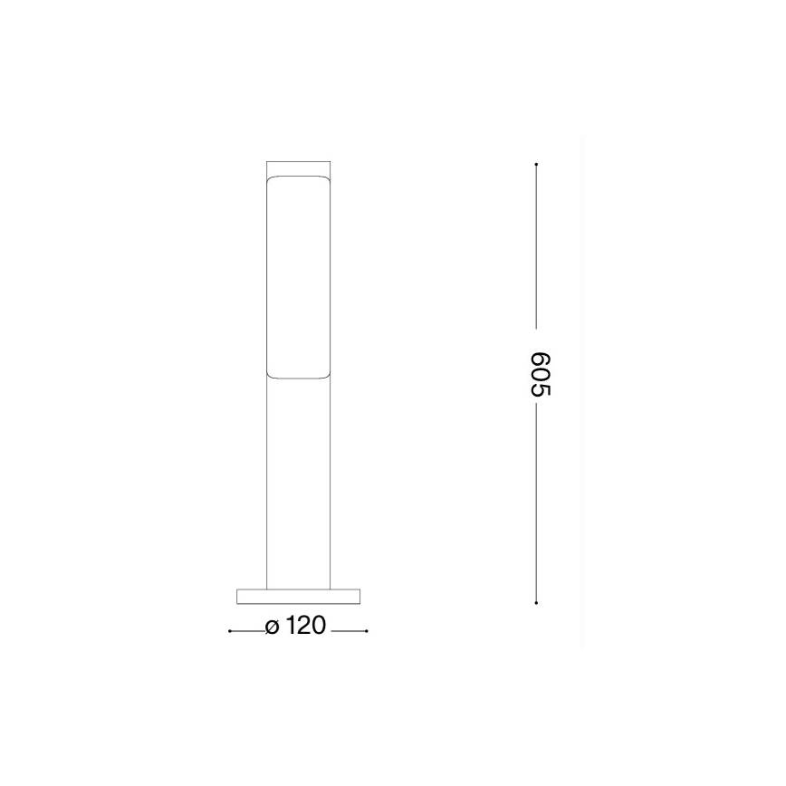 Ideal Lux - Candeeiro LED de exterior ETERE ETERE LED/9,5W/230V 4000K 60 cm CRI 90 IP44 preto
