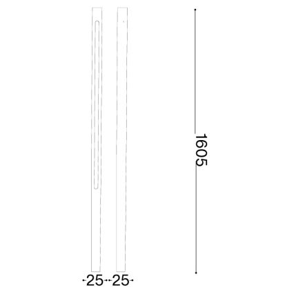 Ideal Lux - Luminária LED de exterior JEDI LED/25W/230V 160 cm CRI 90 IP65 antracite