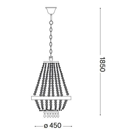 Ideal Lux - Lustre de cristal LED com corrente CAESAR 9xG9/3W/230V Ø 45 cm dourado
