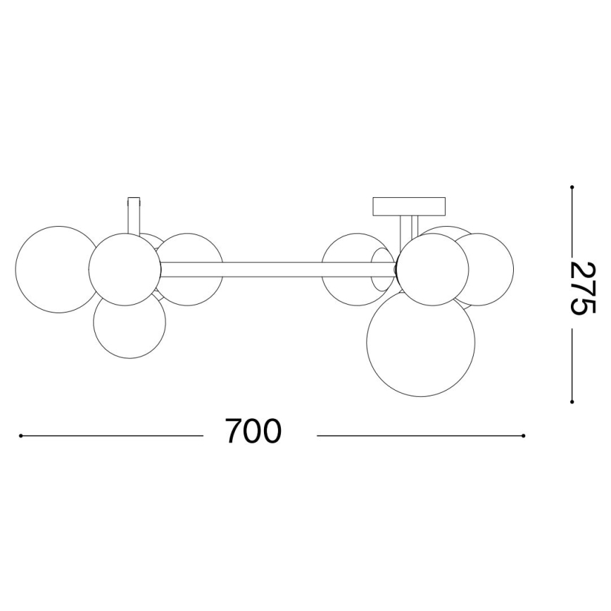 Ideal Lux - Candeeiro de tecto LED aplicado PERLAGE 10xG9/3W/230V diâmetro 70 cm dourado/bege fumê