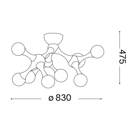 Ideal Lux - Lustre de tecto LED NODINO 9xG9/3W/230V Ø 83 cm cromado brilhante/branco