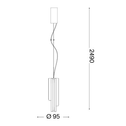 Ideal Lux - Lustre LED regulável por dimmer suspenso por cabo DORICA 3xLED/9W/230V CRI 90 Ø 9,5 cm latão