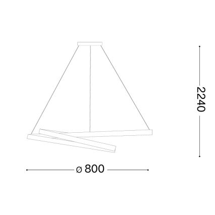 Ideal Lux - Lustre LED dimerizável suspenso por cabo OZ LED/55W/230V Ø 80 cm IRC 90 dourado