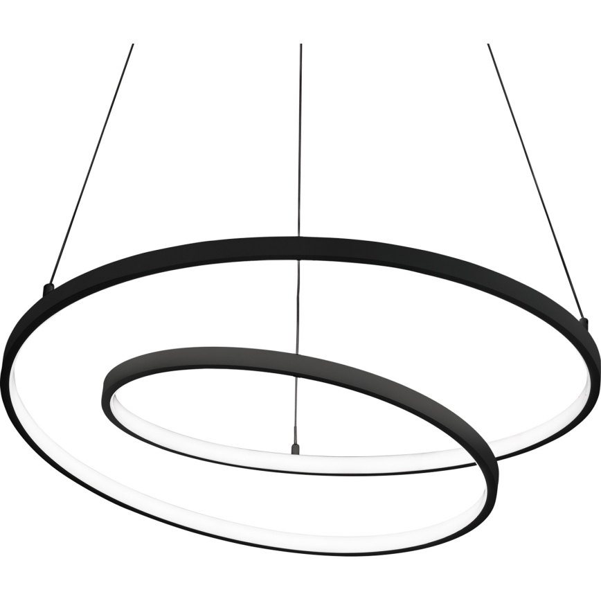 Ideal Lux - Lustre LED regulável suspenso por cabo OZ LED/55W/230V diâmetro 80 cm CRI 90 preto