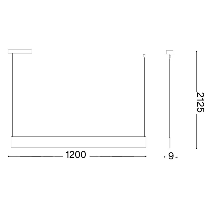 Ideal Lux - Lustre LED em cabo STEEL LED/24W/230V 3000K IRC 90 120 cm branco