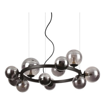 Ideal Lux - Lustre LED pendente com cabo PERLAGE 11xG9/3W/230V, Ø 73 cm, preto/fumê