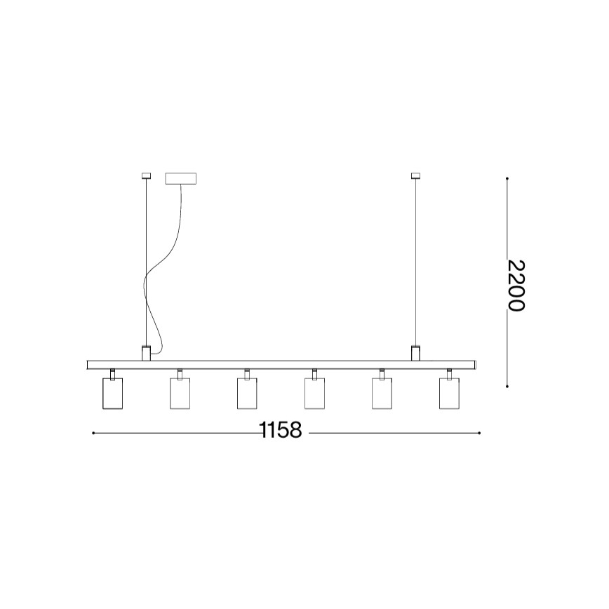 Ideal Lux - Lustre LED pendente em cabo DYNAMITE 6xGU10/7W/230V CRI 90 latão