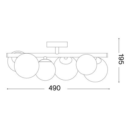 Ideal Lux - Lustre de teto LED PERLAGE 6xG9/3W/230V 49 cm dourado/bege fumê