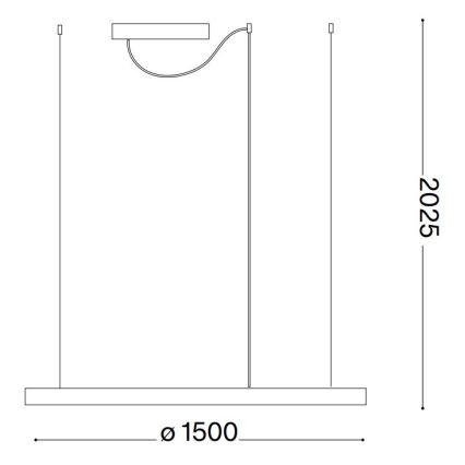 Ideal Lux - Lustre LED suspenso por cabo ORACLE SLIM LED/29W/230V 2700K CRI 90 Ø 50 cm branco