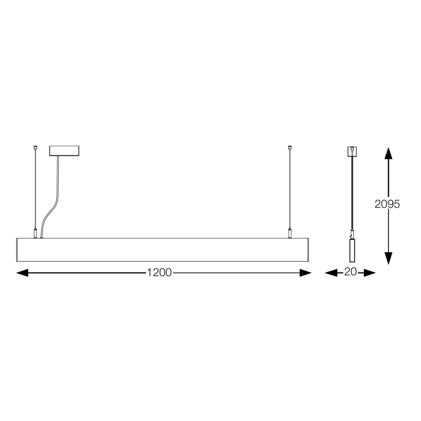 Ideal Lux - Lustre LED suspenso com cabo STEEL LED/29W/230V 4000K IRC 90 120 cm branco