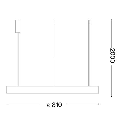 Ideal Lux - Lustre LED suspenso em cabo GEMINI LED/56W/230V 4000K Ø 81 cm IRC 90 latão