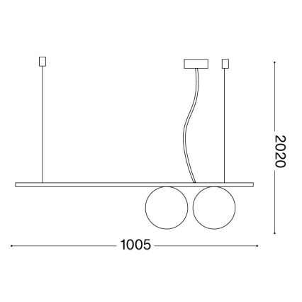 Ideal Lux - Lustre LED suspenso em cabo PERLINE 2xG9/3W/230V dourado