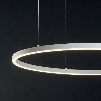 Ideal Lux - Lustre LED suspenso por cabo ORACLE SLIM LED/53W/230V 2700K IRC 90 Ø 90 cm branco