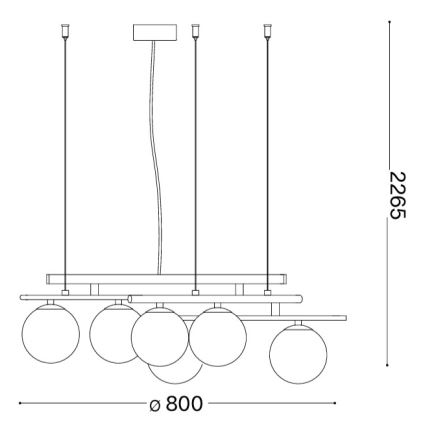 Ideal Lux - Lustre LED suspenso por cabo ATLAS 6xG9/3W/230V preto