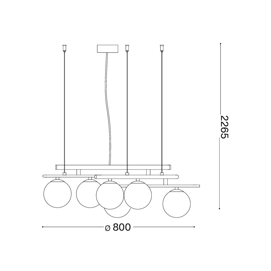 Ideal Lux - Lustre LED suspenso por cabo ATLAS 6xG9/3W/230V preto