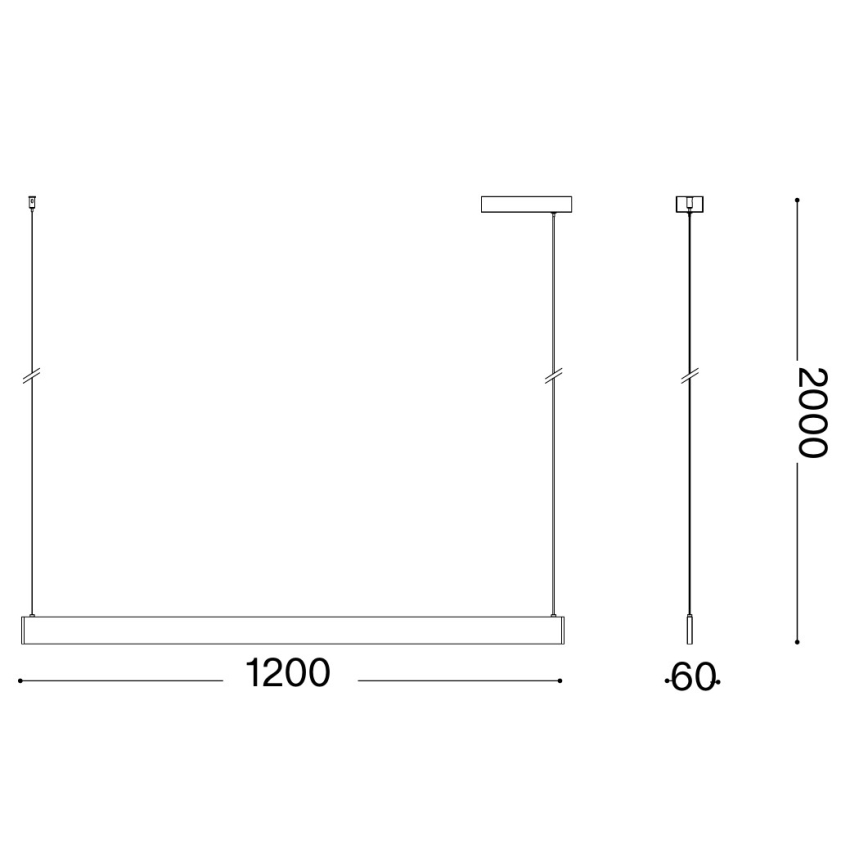 Ideal Lux - Lustre LED suspenso por cabo DESK ACCENT LED/36W/230V CRI 90 120 cm branco