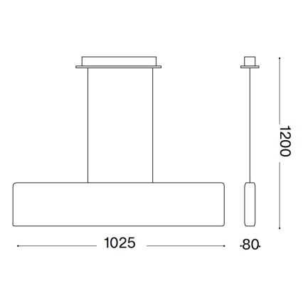 Ideal Lux - Lustre LED suspenso por cabo DESK LED/32W/230V 102,5 cm CRI 90 preto
