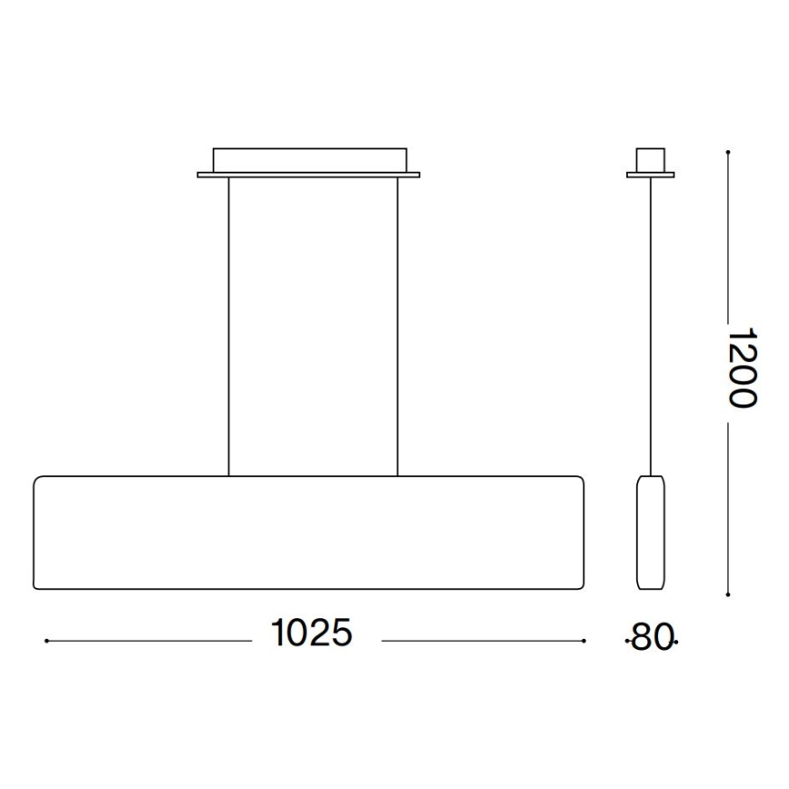 Ideal Lux - Lustre LED suspenso por cabo DESK LED/32W/230V 102,5 cm CRI 90 preto