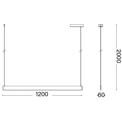 Ideal Lux - Lustre LED suspenso por cabo DESK LED/36W/230V 120 cm CRI 90 branco