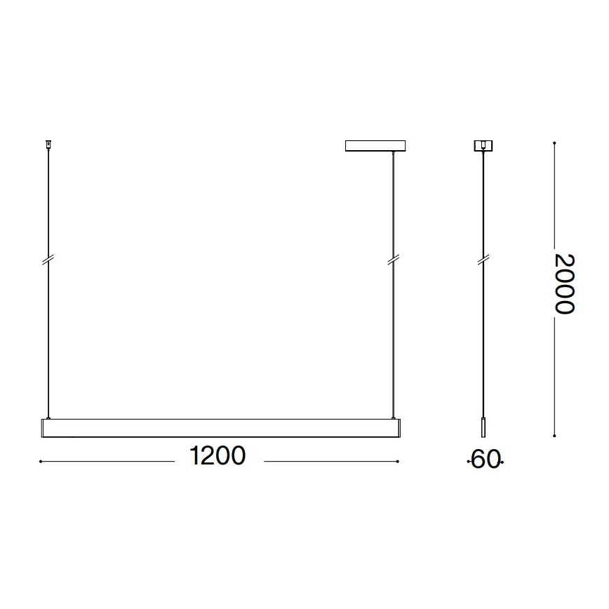 Ideal Lux - Lustre LED suspenso por cabo DESK LED/36W/230V 120 cm CRI 90 branco