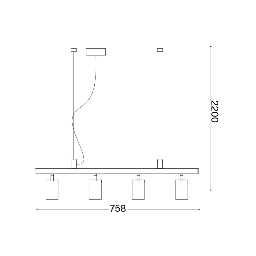 Ideal Lux - Lustre LED suspenso por cabo DYNAMITE 4xGU10/7W/230V CRI 90 branco