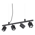 Ideal Lux - Lustre LED suspenso por cabo DYNAMITE 4xGU10/7W/230V CRI 90 preto