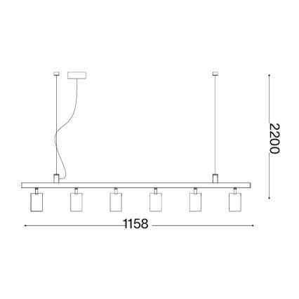 Ideal Lux - Lustre LED suspenso por cabo DYNAMITE 6xGU10/7W/230V CRI 90 branco