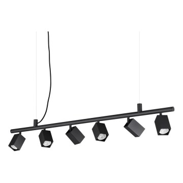 Ideal Lux - Lustre LED suspenso por cabo DYNAMITE 6xGU10/7W/230V IRC 90 preto