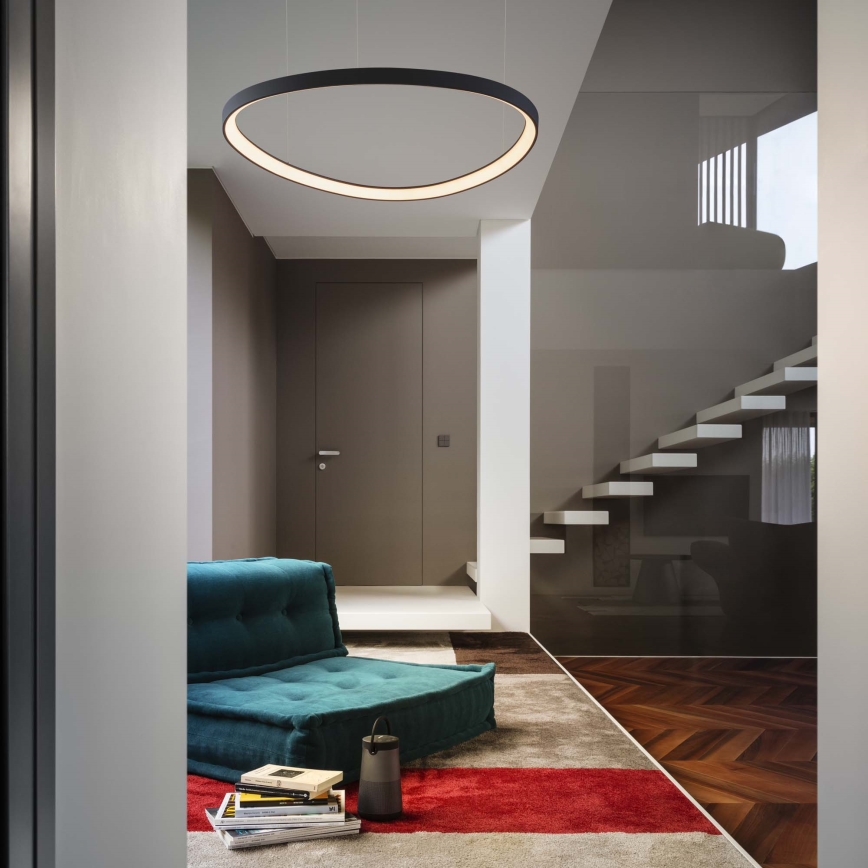 Ideal Lux - Lustre LED suspenso por cabo GEMINI LED/47W/230V 2700K, diâmetro 61 cm, CRI 90, preto