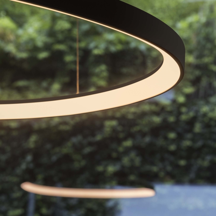 Ideal Lux - Lustre LED suspenso por cabo GEMINI LED/47W/230V 2700K, diâmetro 61 cm, CRI 90, preto