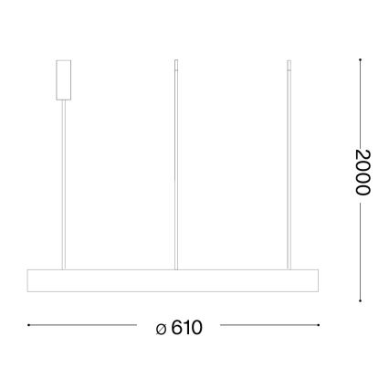 Ideal Lux - Lustre LED suspenso por cabo GEMINI LED/47W/230V 2700K Ø 61 cm IRC 90 latão