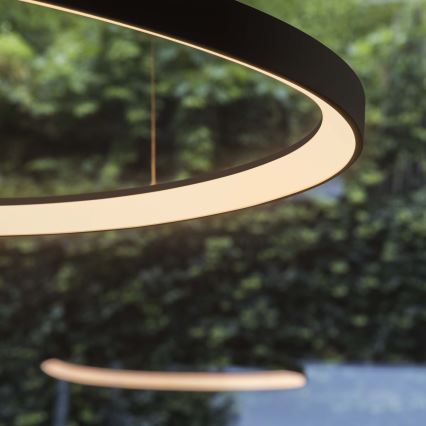 Ideal Lux - Lustre LED suspenso por cabo GEMINI LED/78W/230V 2700K Ø 105 cm CRI 90 preto