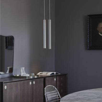 Ideal Lux - Lustre LED suspenso por cabo LOOK 1xGU10/7W/230V CRI 90 diâmetro 6 cm branco