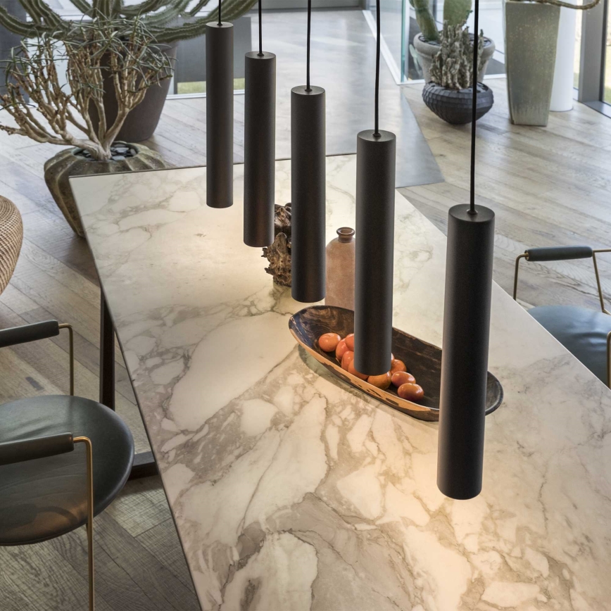 Ideal Lux - Lustre LED suspenso por cabo LOOK 1xGU10/7W/230V CRI 90 Ø 6 cm preto