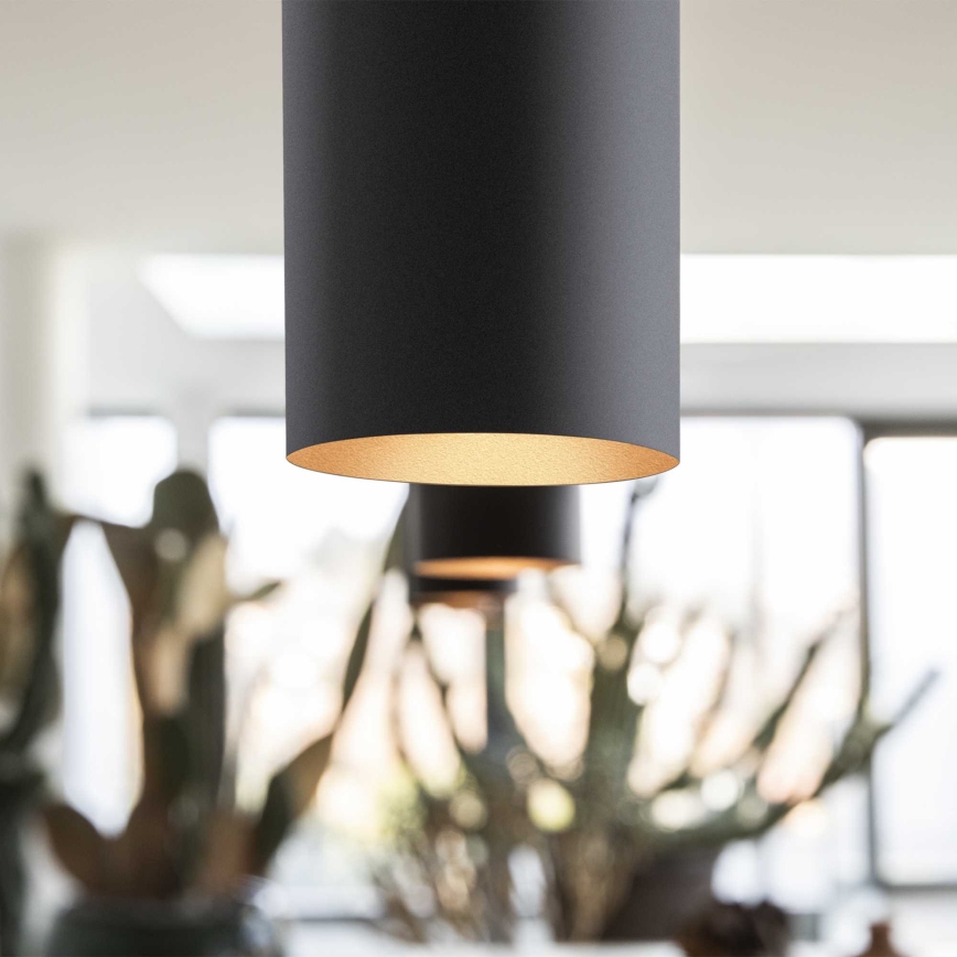 Ideal Lux - Lustre LED suspenso por cabo LOOK 1xGU10/7W/230V CRI 90 Ø 6 cm preto