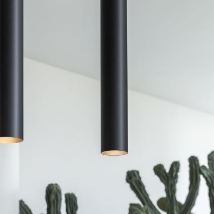 Ideal Lux - Lustre LED suspenso por cabo LOOK 1xGU10/7W/230V CRI 90 Ø 6 cm preto