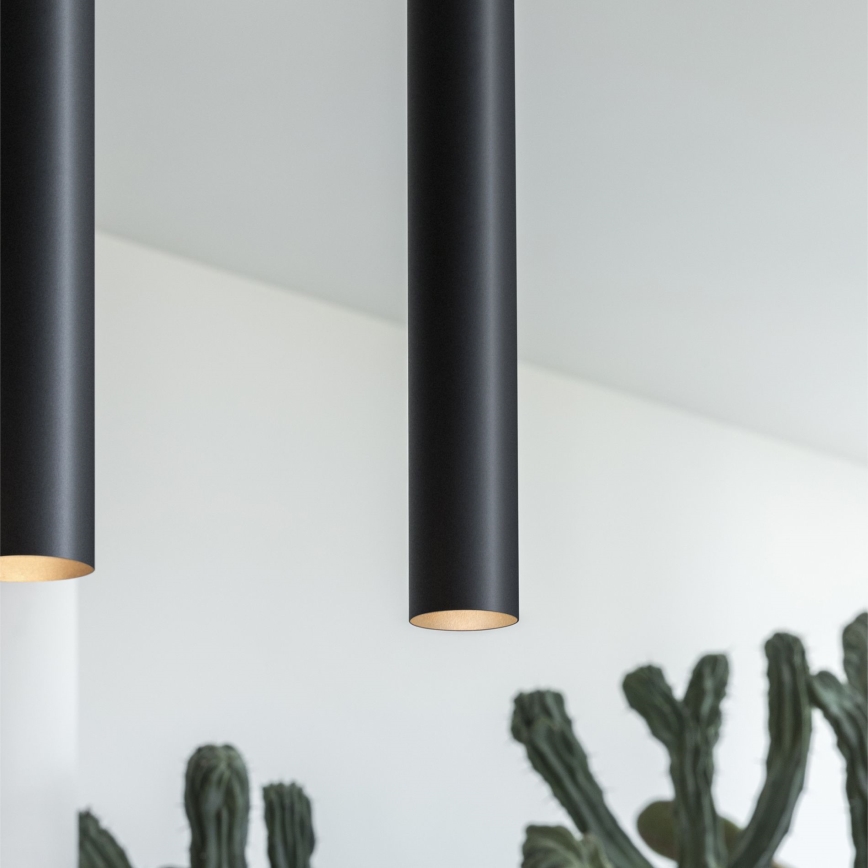 Ideal Lux - Lustre LED suspenso por cabo LOOK 1xGU10/7W/230V CRI 90 Ø 6 cm preto