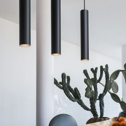 Ideal Lux - Lustre LED suspenso por cabo LOOK 1xGU10/7W/230V CRI 90 Ø 6 cm preto