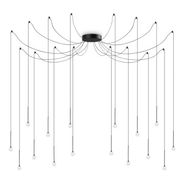 Ideal Lux - Lustre LED suspenso por cabo LUCCIOLA 16xLED/16W/230V CRI 90 estilo aranha preto