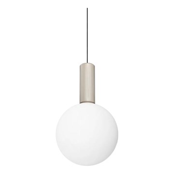 Ideal Lux - Lustre LED suspenso por cabo ODEON LED/8W/230V CRI 90 Ø 20 cm bege/branco