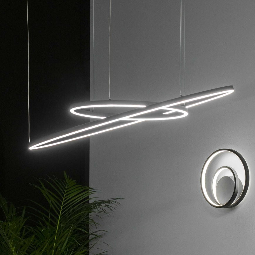 Ideal Lux - Lustre LED suspenso por cabo ORACLE LED/83W/230V 3000K CRI 90 Ø 150 cm preto