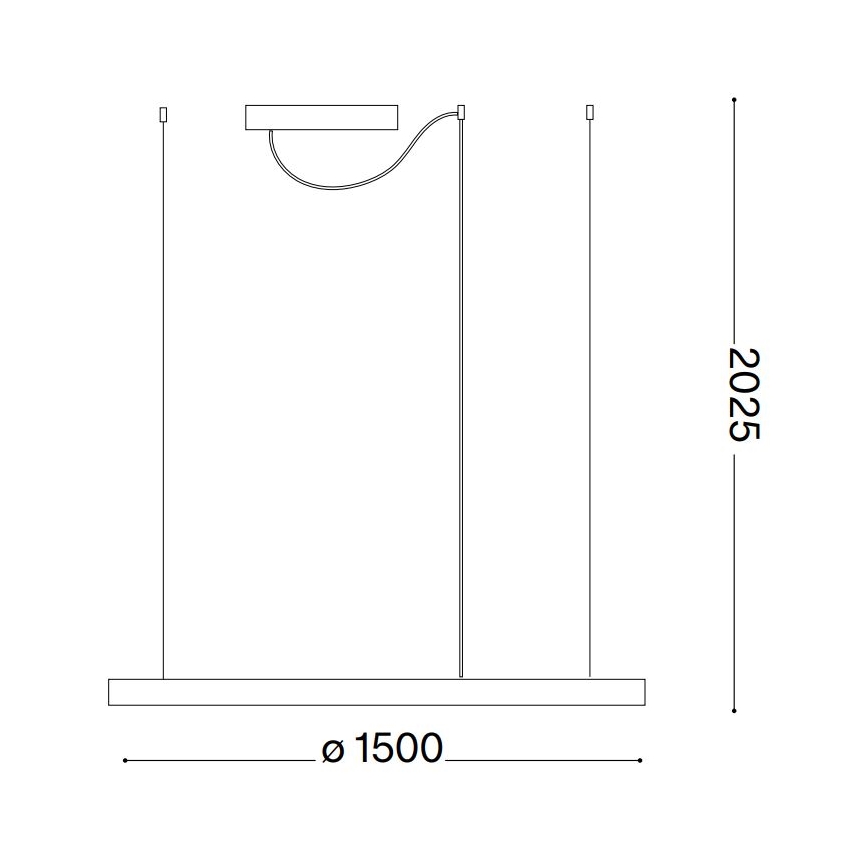Ideal Lux - Lustre LED pendente em cabo ORACLE SLIM LED/29W/230V 2700K CRI 90 Ø 50 cm preto