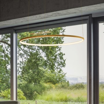 Ideal Lux - Lustre LED suspenso por cabo ORACLE SLIM LED/29W/230V 3000K CRI 90 Ø 50 cm dourado