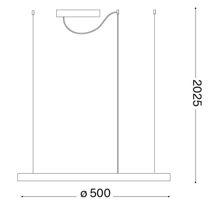 Ideal Lux - Lustre LED suspenso por cabo ORACLE SLIM LED/29W/230V 3000K CRI 90 Ø 50 cm dourado