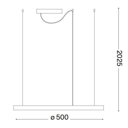 Ideal Lux - Lustre LED suspenso por cabo ORACLE SLIM LED/29W/230V 3000K IRC 90 Ø 50 cm branco
