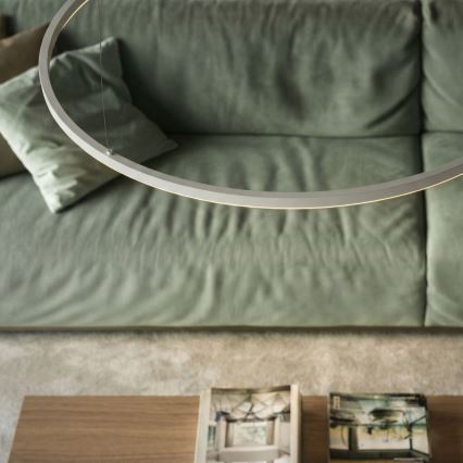 Ideal Lux - Lustre LED suspenso por cabo ORACLE SLIM LED/29W/230V 3000K IRC 90 Ø 50 cm branco